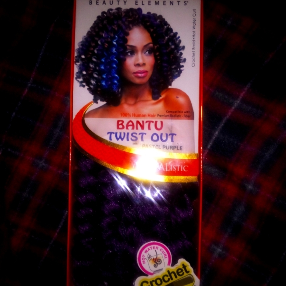 Purple, bantu , twist out,